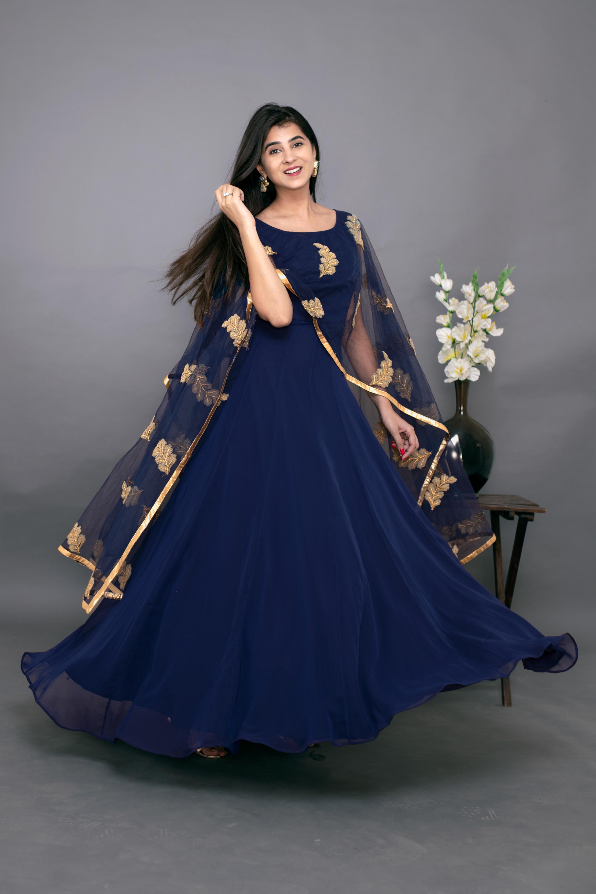 Buy Women's Blue Gown With Attached ...